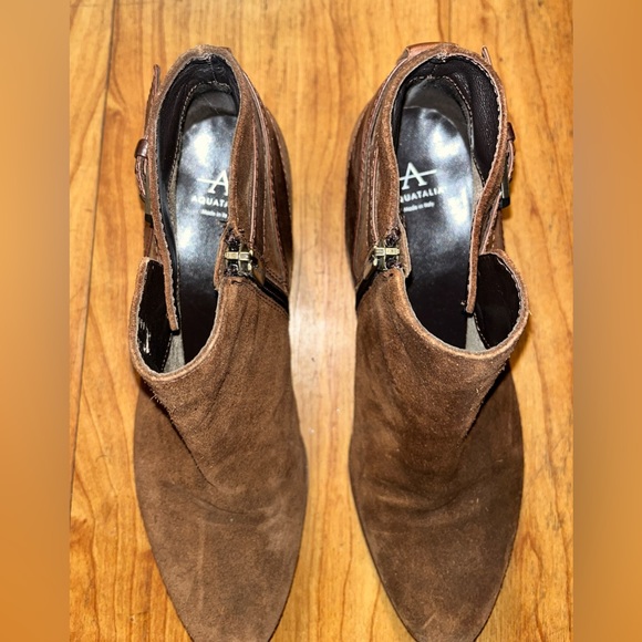 Aquatalia 'Farin' Weatherproof Bootie Brown Suede Size 8.5 MSRP $450 - Picture 3 of 10
